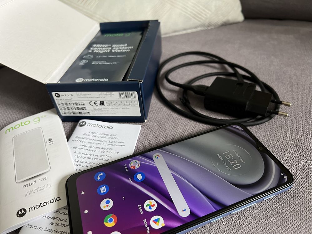 Motorola G20 komplet pudełko ekran bez rys stan bdb 4GB RAM 64GB ROM