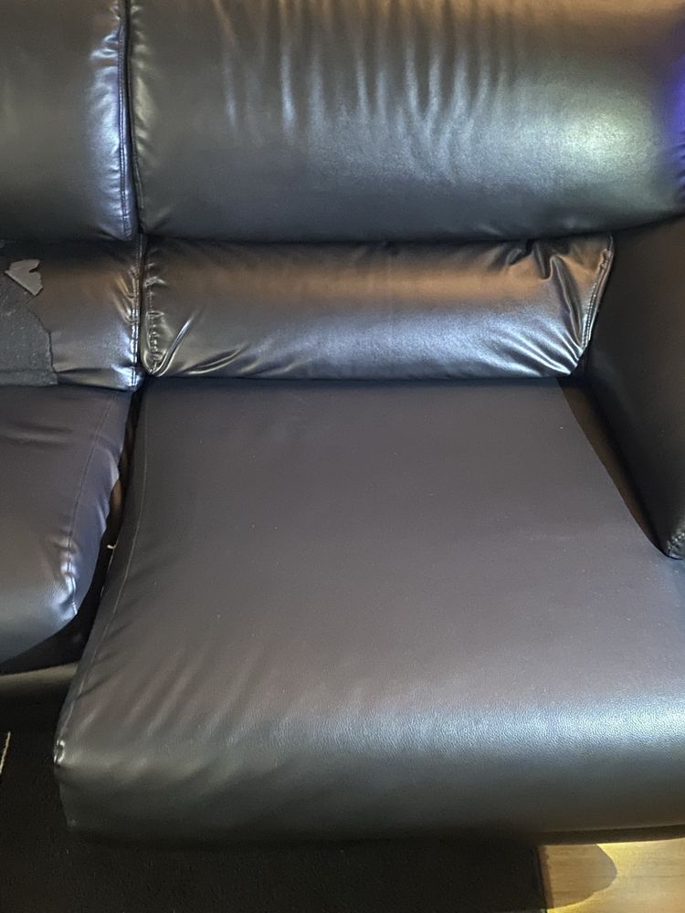 Sofa pele sintetica 3 lugares extensivel