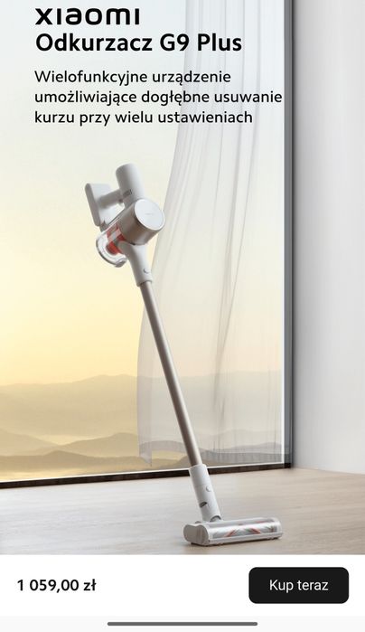 Odkurzacz Pionowy Bezprzewodowy Xiaomi Mi Vacuum Cleaner G 9 Plus
Odku
