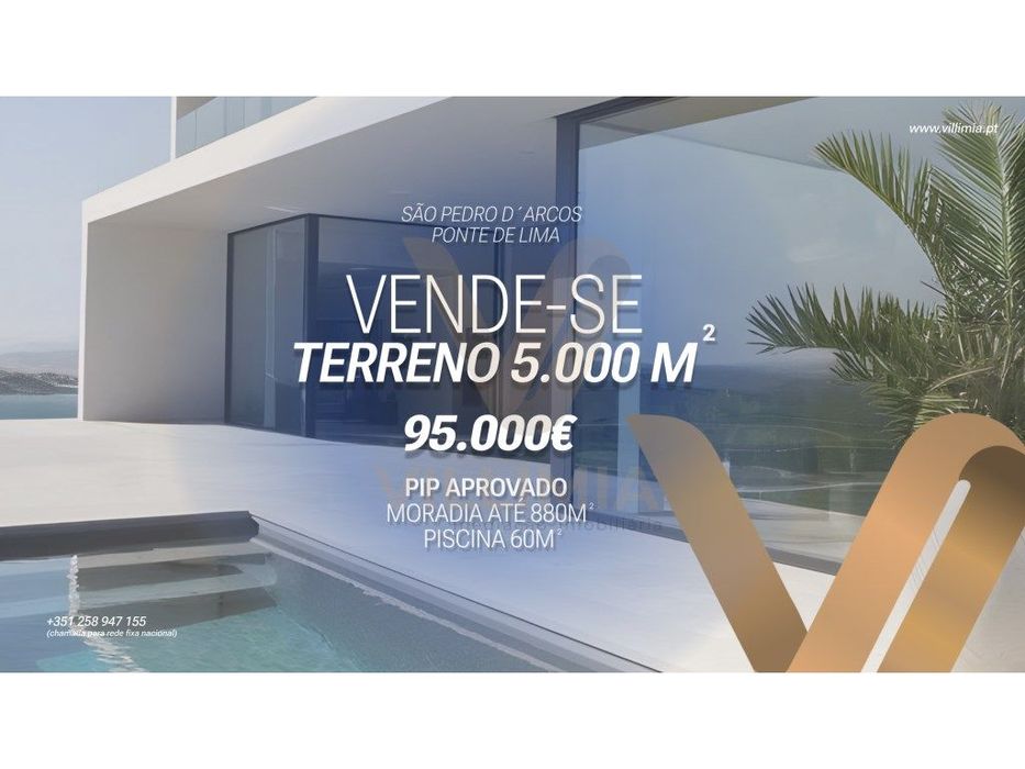 Terreno com PIP Aprovado - São Pedro de Arcos, Ponte de Lima