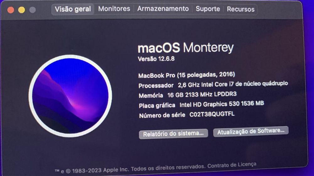 MacBook Pro 15” i7 16GB 256SSD