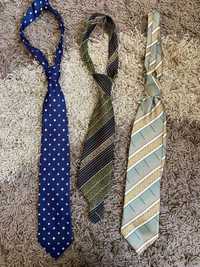 Eleganckie męskie krawaty 3 sztuki - zieleń i niebieski