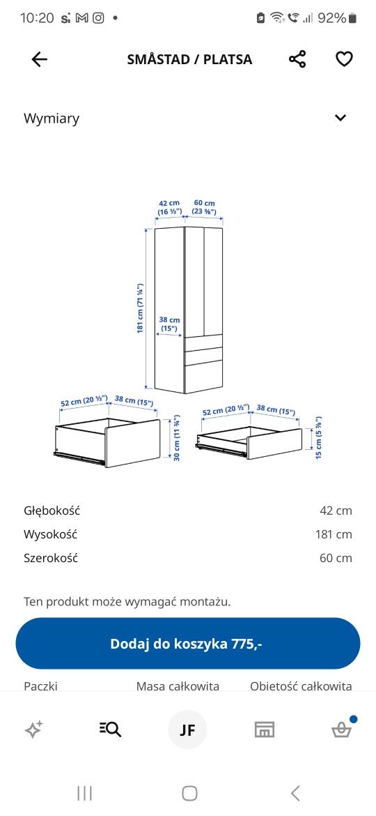 Meble dziecięce smastd Ikea komplet