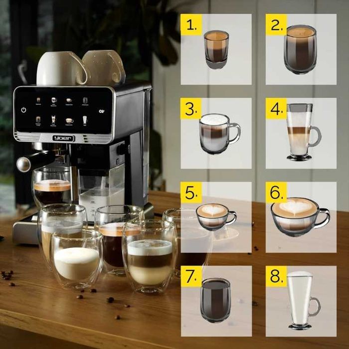 Ekspres do kawy ciśnieniowy Yoer - dotykowy ekran