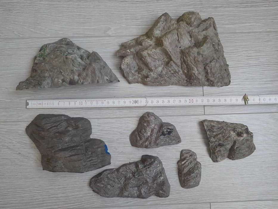 Zestaw 7 x skały skała skalne ściany góry makieta kolejowa diorama H0