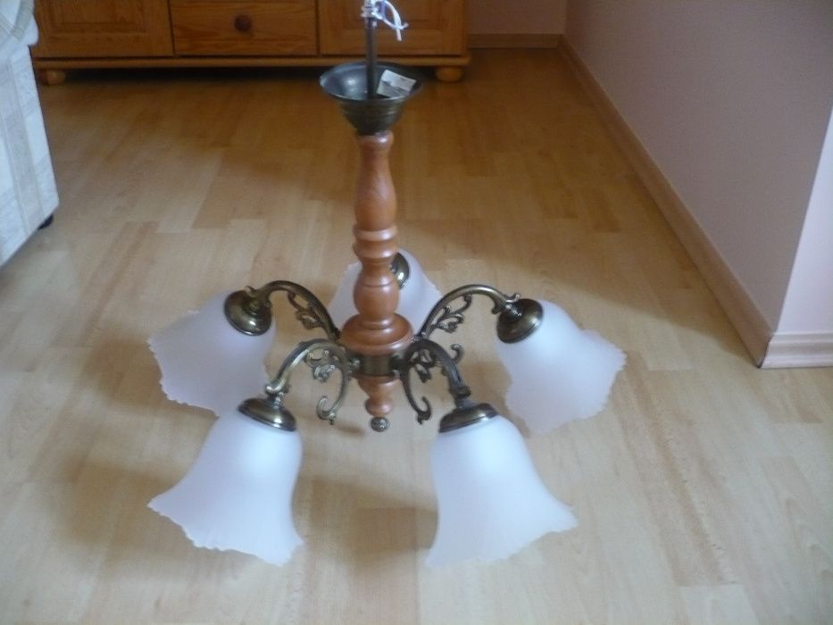 Lampa wisząca pięcioramienna drzewo + metal