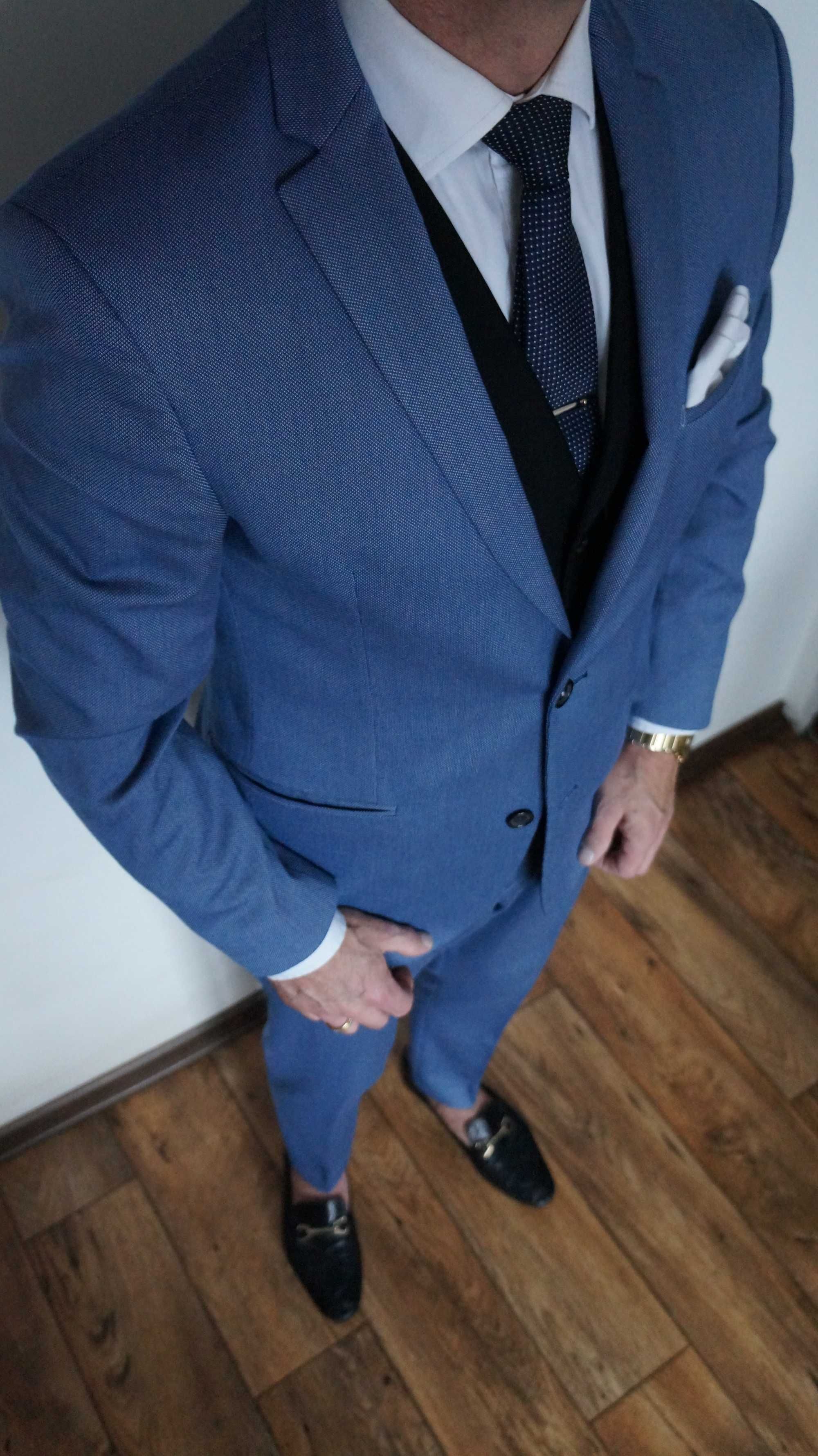 Garnitur Zara Man Roz. 50 Niebieski Jasny Fit