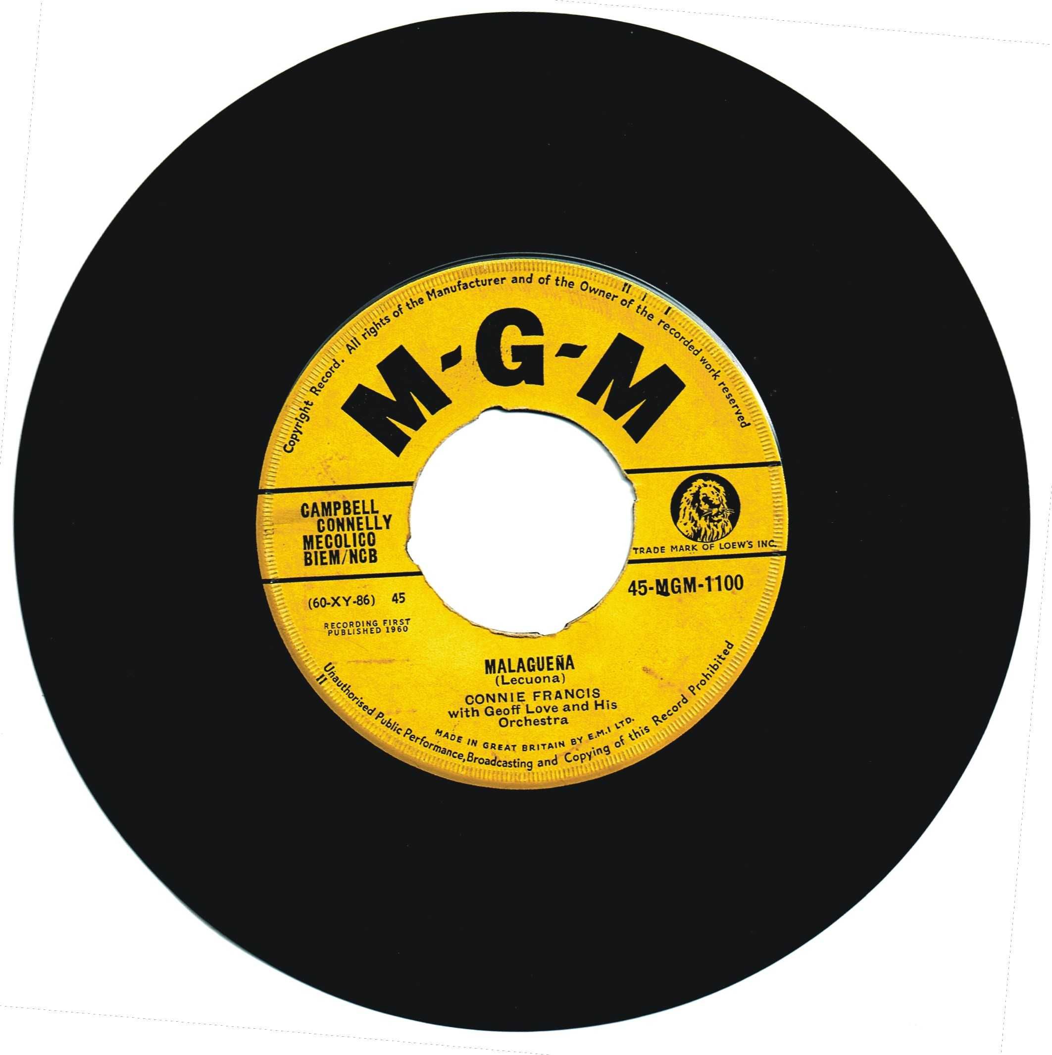 Connie Francis – My Heart Has A Mind Of Its Own - 45 rpm  - UK - 1960