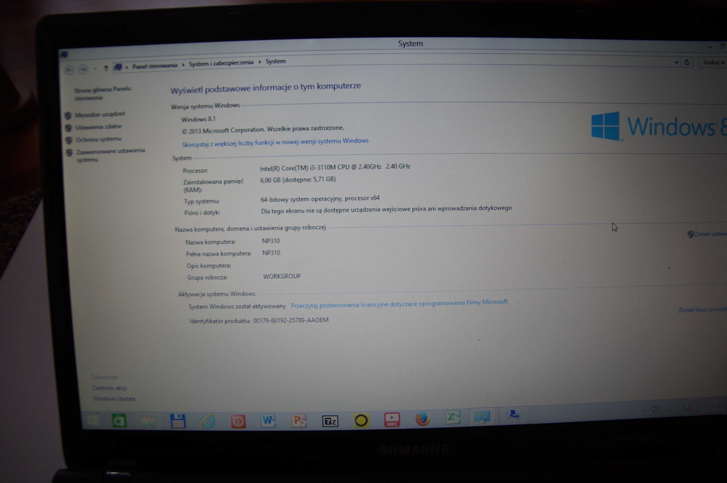 Laptop Samsung np310e5c u02pl i3 3110