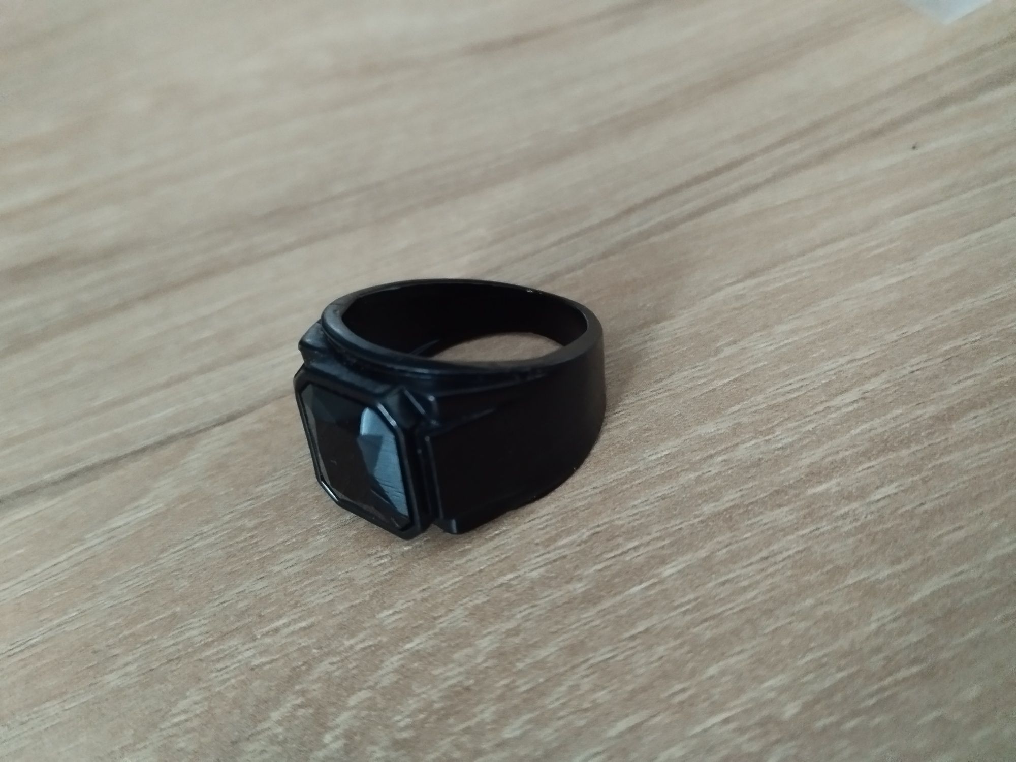 Czarny sygnet stał czarne oczko Nowy 20mm