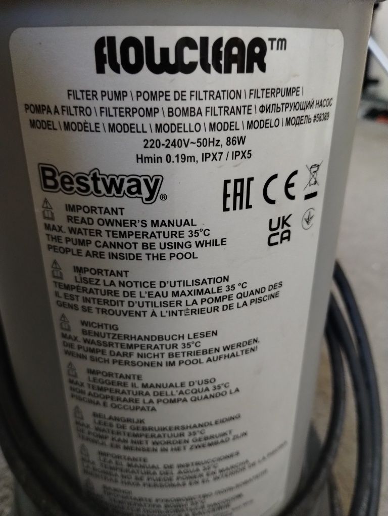 Pompa do basenów 5678l/h + gratis wąż  okazja !