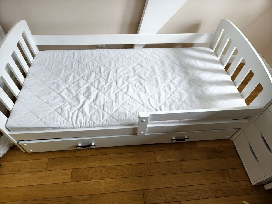 Łóżko dziecięce młodzieżowe białe z szuflada 163cmx84cm