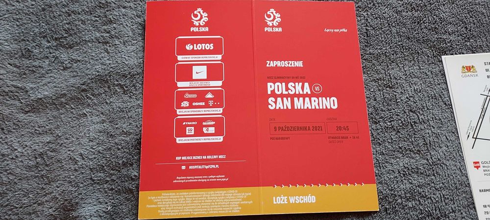 Zaproszenie Kolekcjonerskie Polska - San Marino