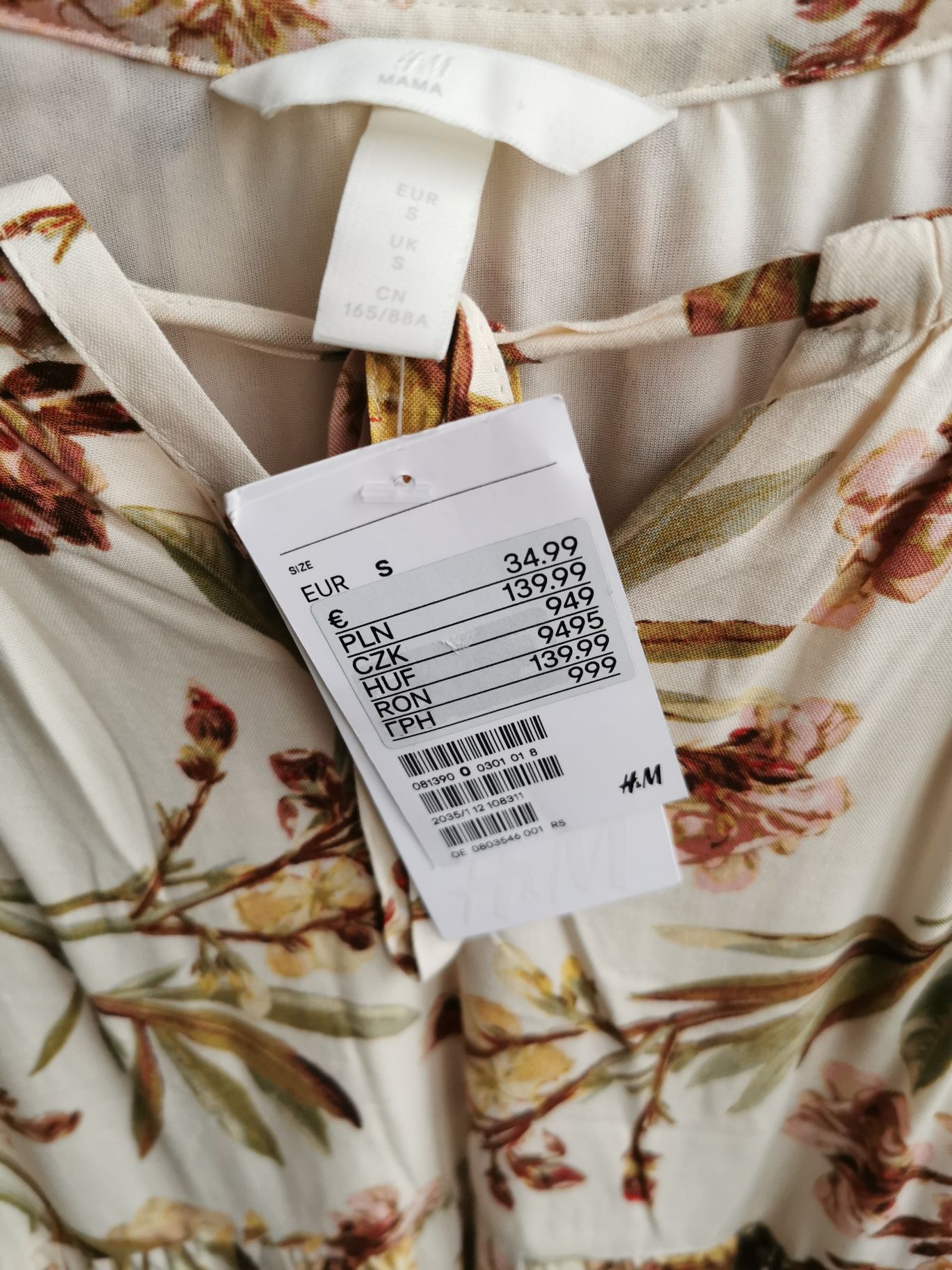 Bluzka H&M mama ciąża ciążowa S M 36 38 nowa boho kwiaty śliczna