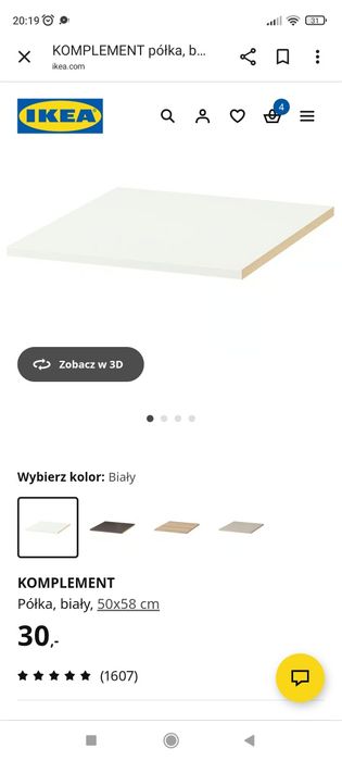 Półka komplement 50 x58 Ikea pax