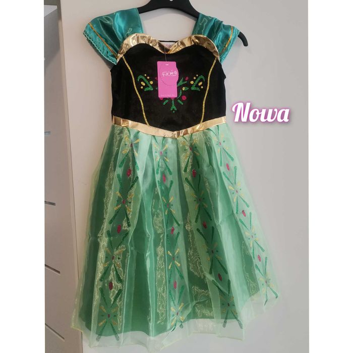 Nowy Strój Anna 116/122/134 przebranie Anna kostium Kraina Lodu suknia