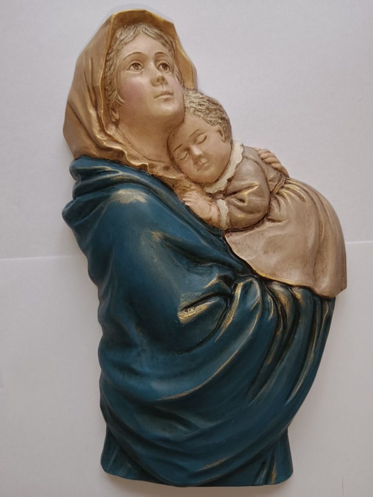 Płaskorzeźba Madonna z Dzieciątkiem  figurka Matka Boża z ulicy boska