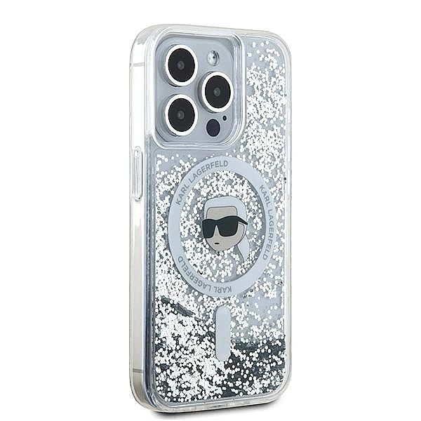 Etui Karl Lagerfeld Liquid Glitter Karl Head MagSafe na iPhone 15 Pro