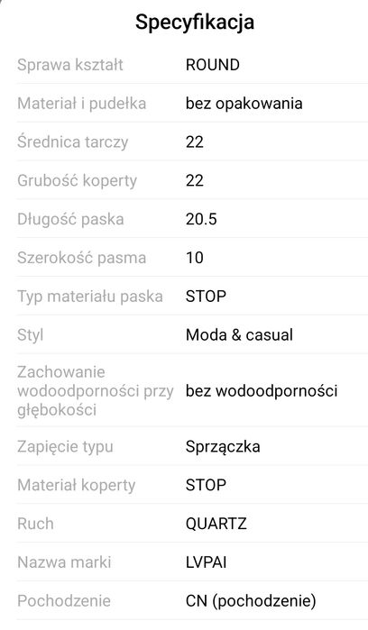 Zegarek damski komplet