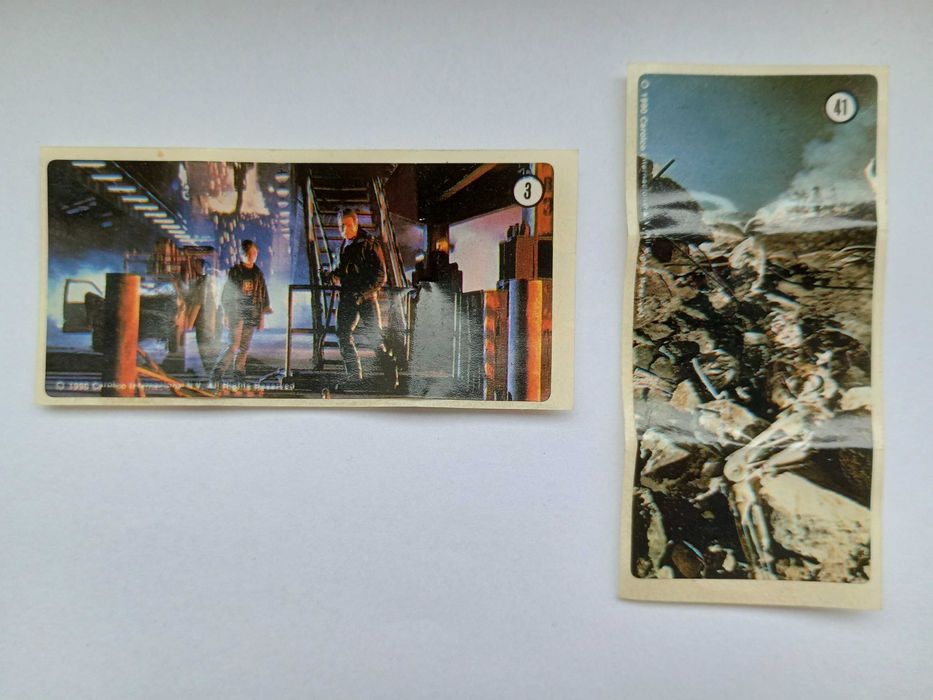 Naklejki z gumy do żucia Terminator 1990rok PRL ZESTAW 2szt Nr3 i Nr41