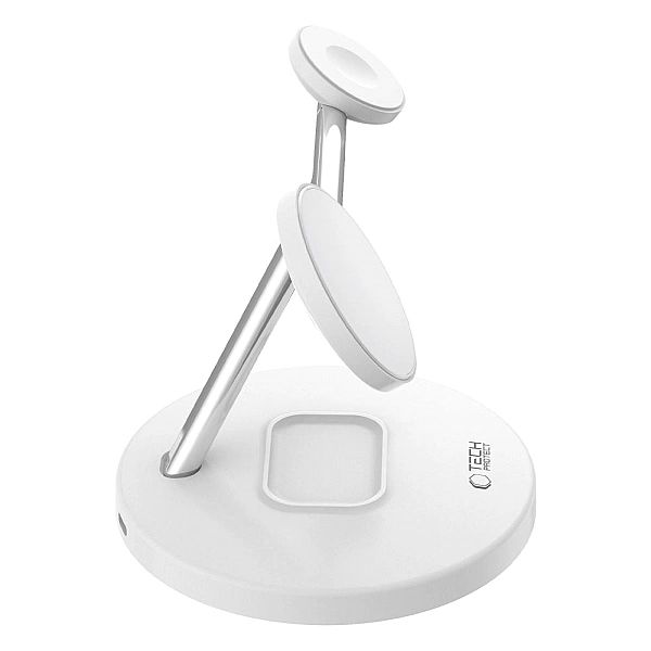 Tech-Protect Qi15W-A35/3In1 Magnetic Magsafe Wireless Charger White