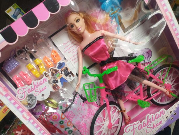 Nowa lalka plus akcesoria sukienki buty rower biżuteria na prezent