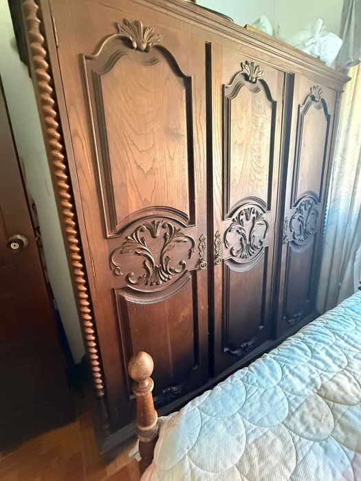 móveis de quarto - cama de casal, comoda e roupeiro