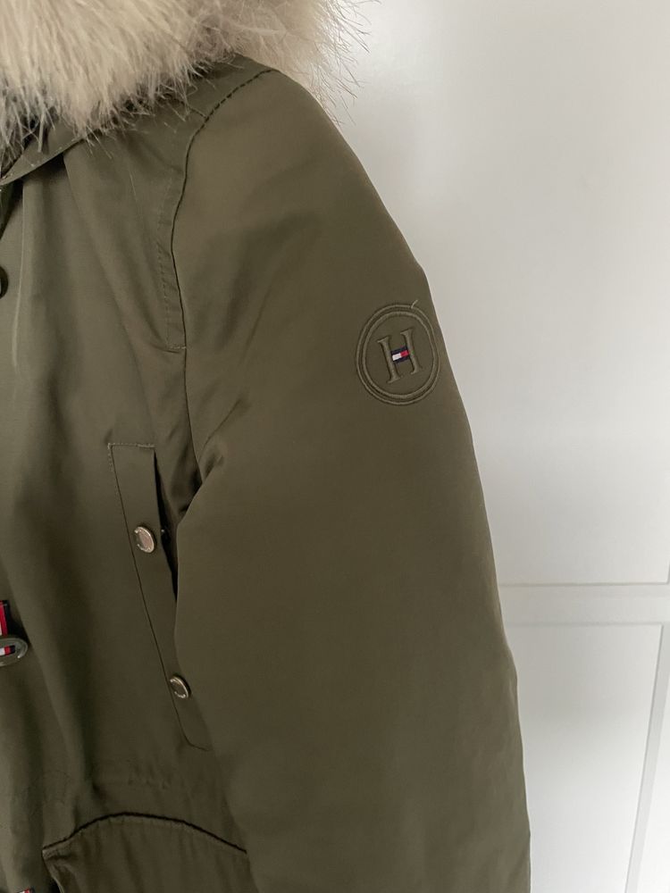 Parka kurtka zimowa damska TOMMY HILFIGER khaki xs