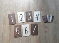 Numery stołów - zestaw (1-7) - styl rustykalny, drewno