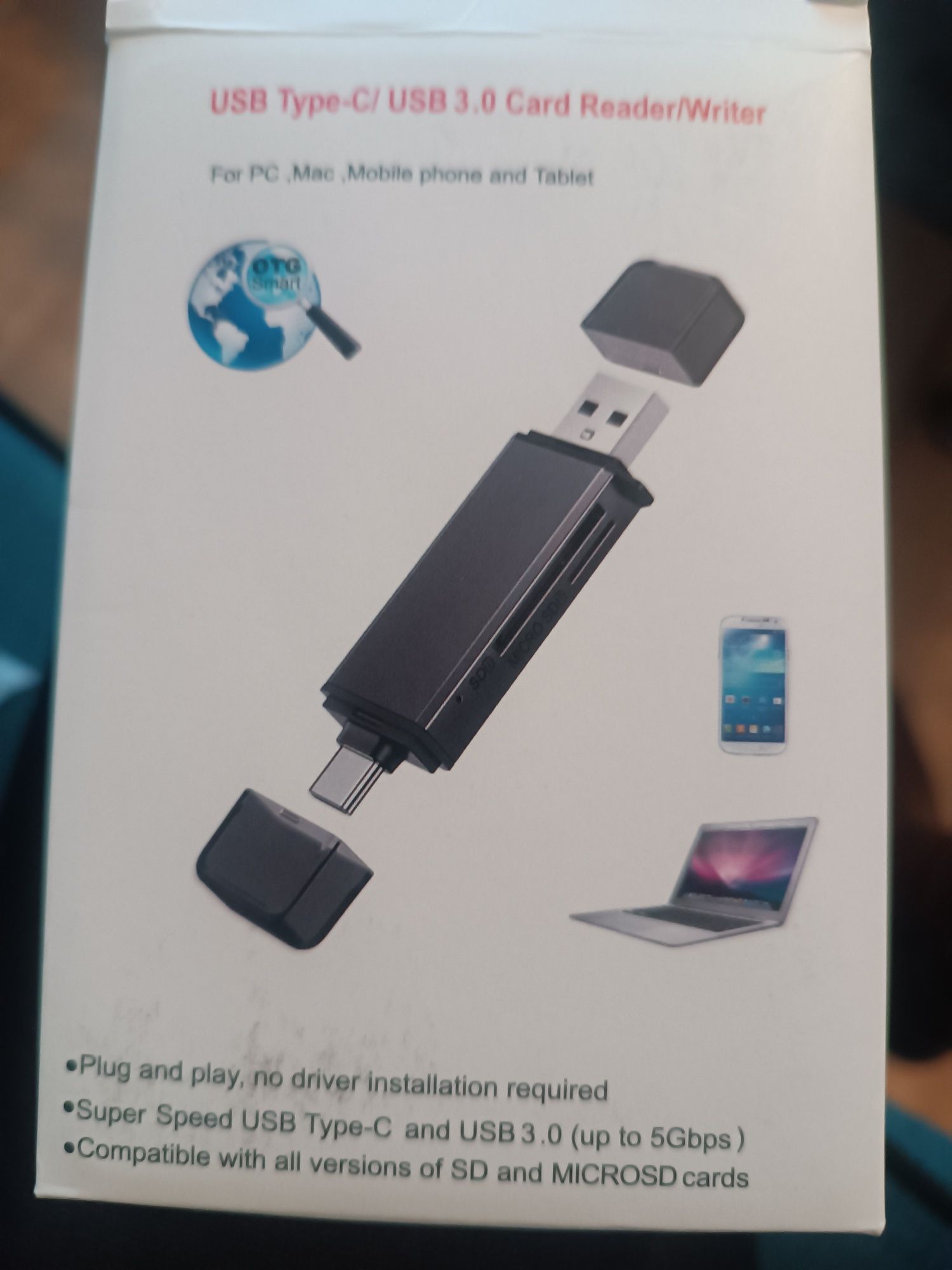 Czytnik Kart Pamięci SD USB 3.0 USB-C Adapter 4w1