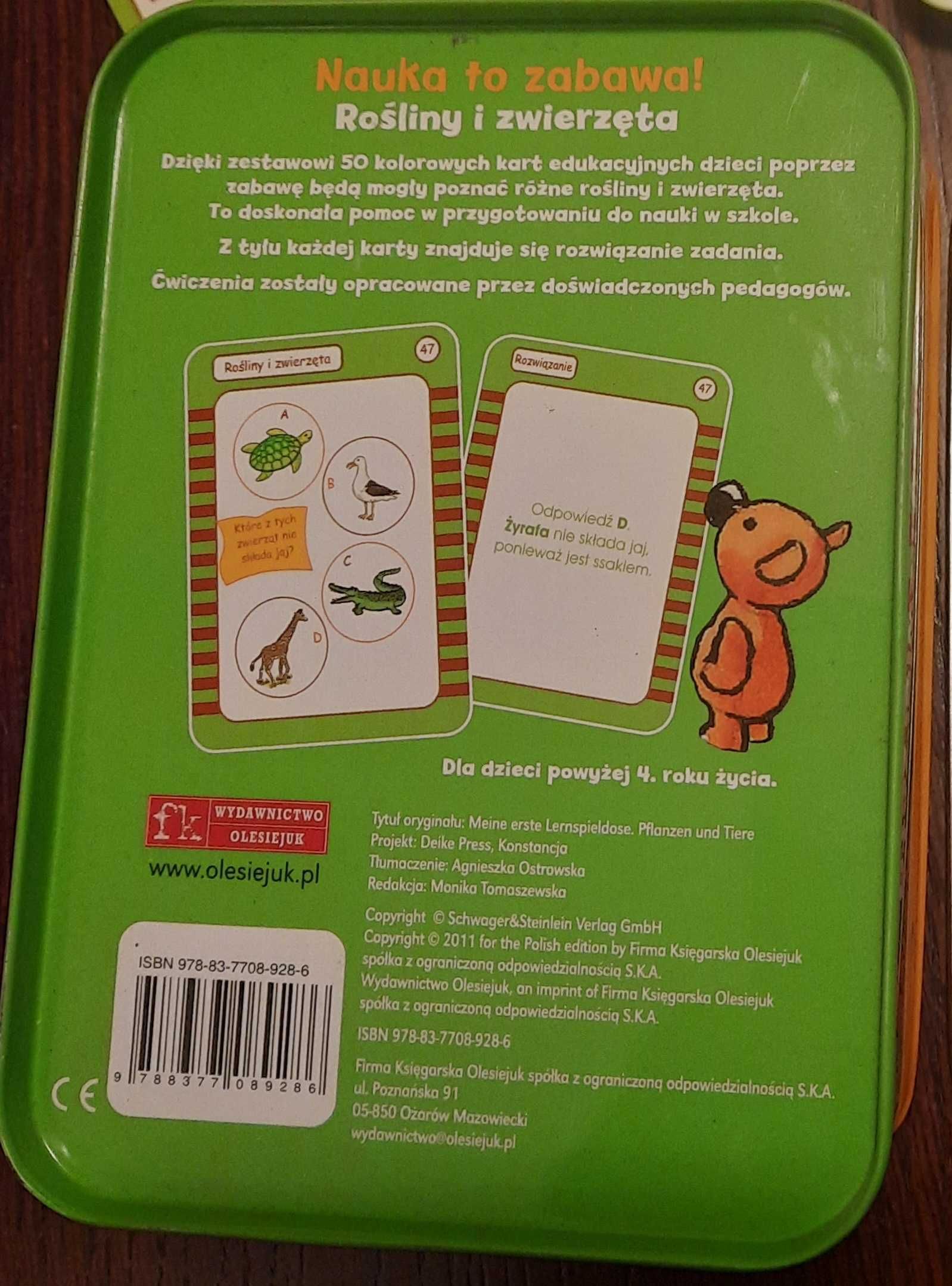 Gra Nauka to zabawa - Rośliny i zwierzęta 50 kart edukacyjnych