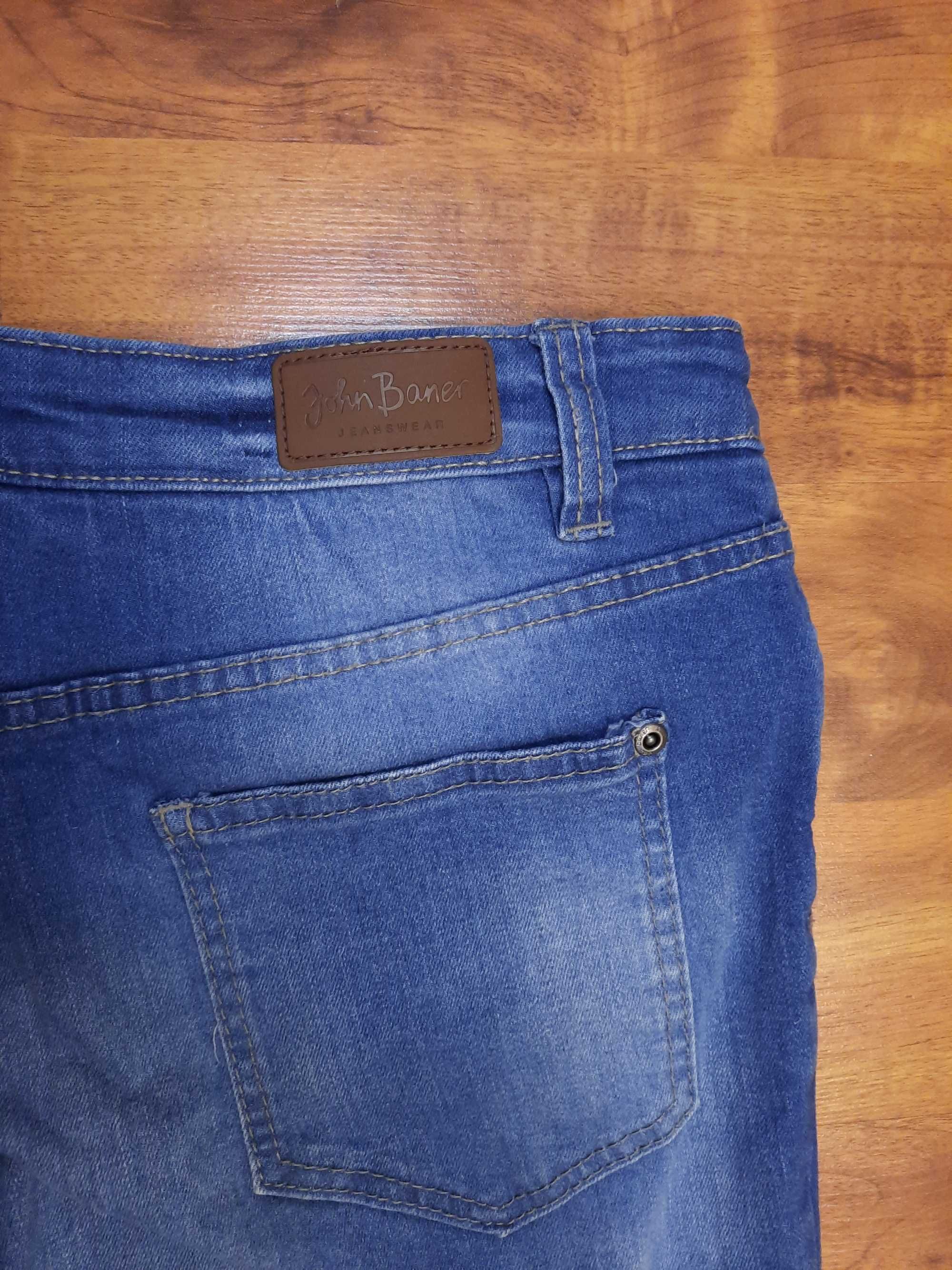 Spodnie jeansowe skinny z rozdarciami jeansy John Baner 40 L