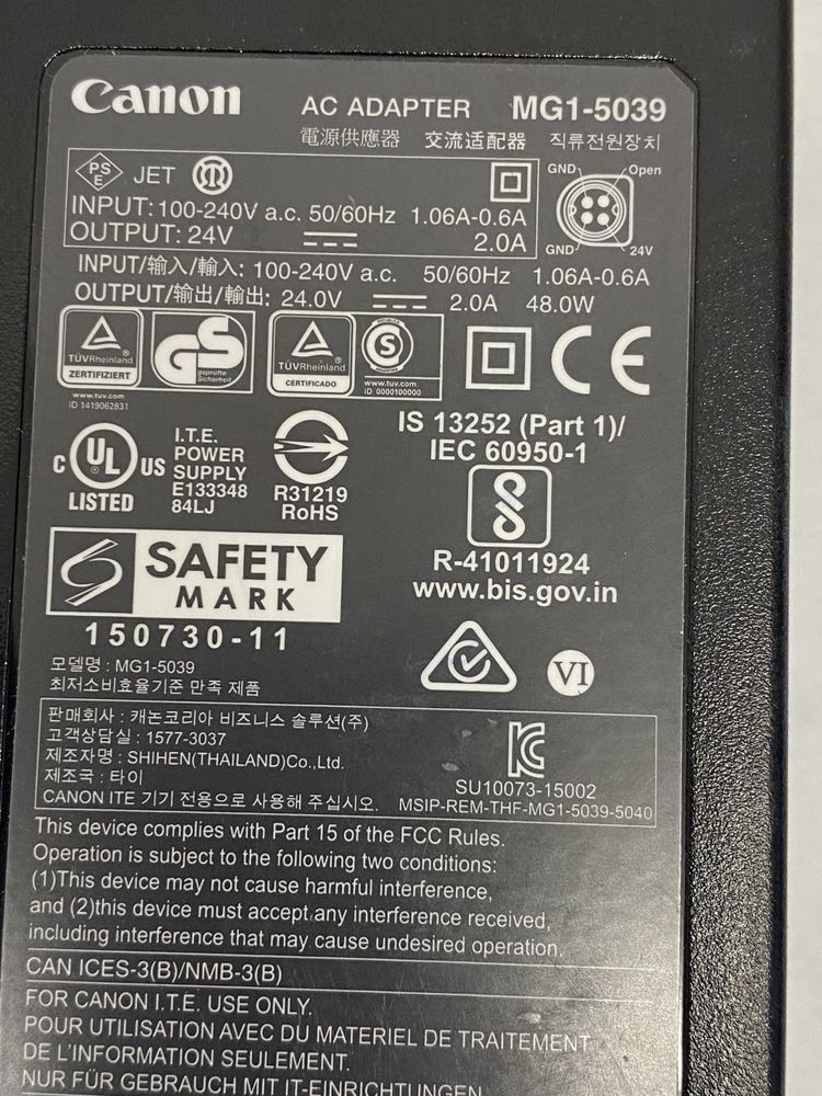 Блок живлення Canon MG1-5039 24V 2A 4pin
