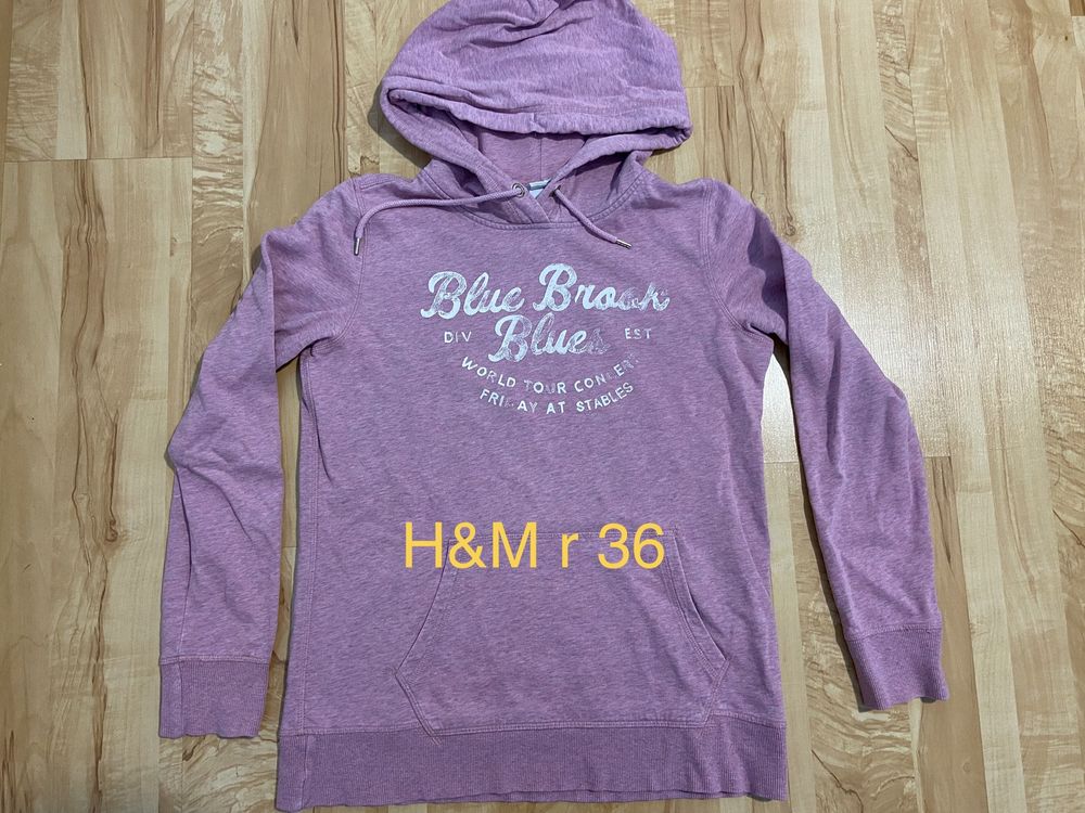 H&M LOGG rozm S damska bluza z kapturem hoodie nadruk,kangurek Vintage