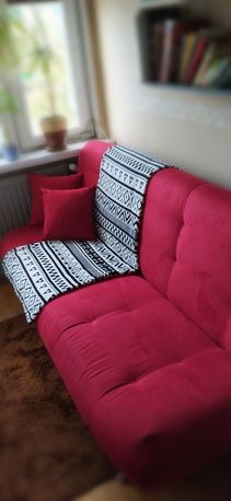 Wersalka/ rozkładana sofa Black Red White