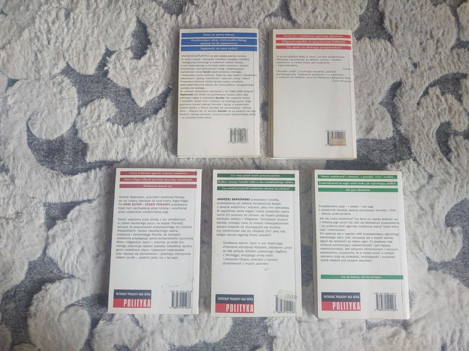 Zestaw 5 książek Sapkowski Saga o wiedźminie