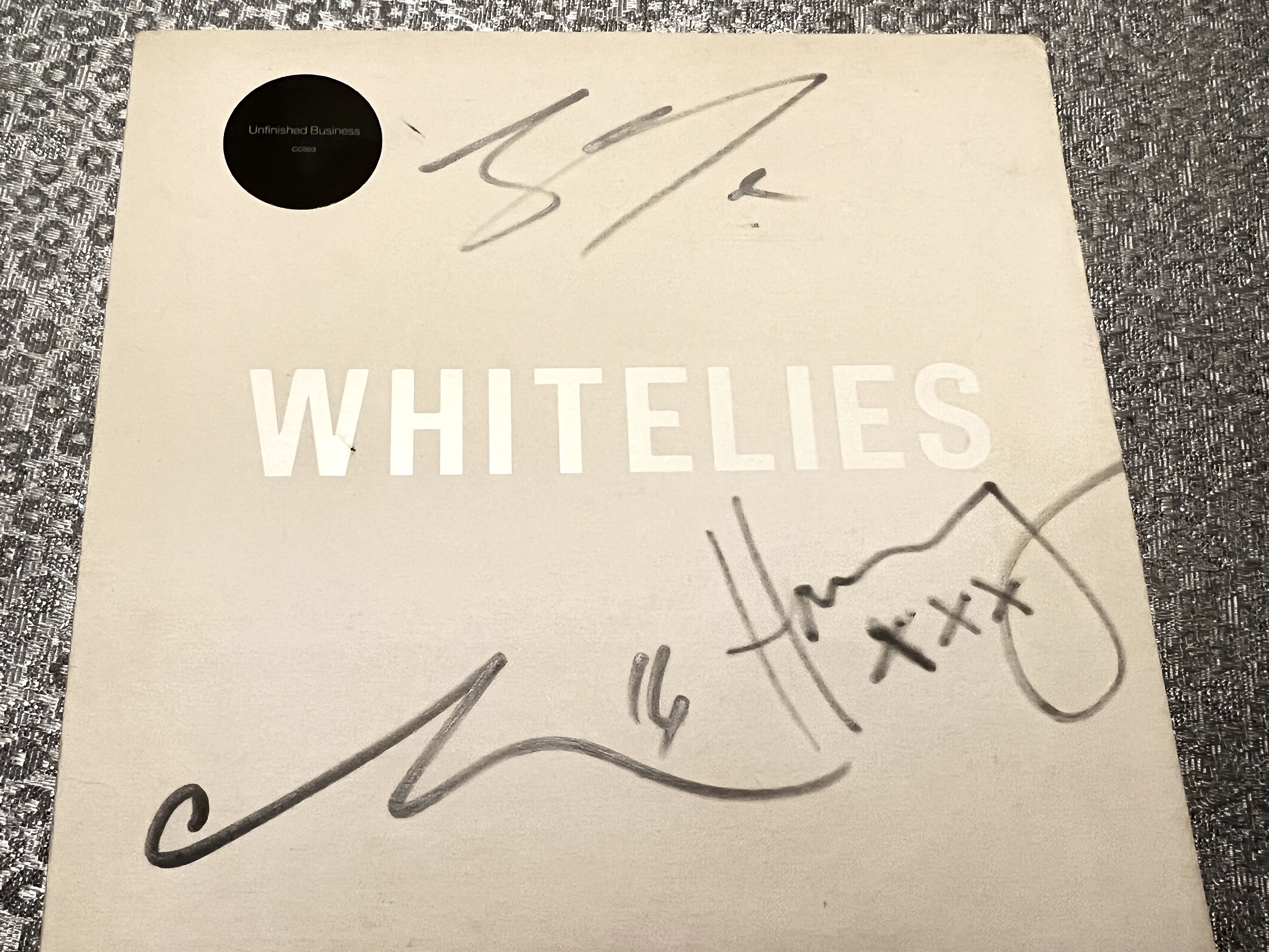 White Lies Unfinished Business vinyl 7" z autografami
