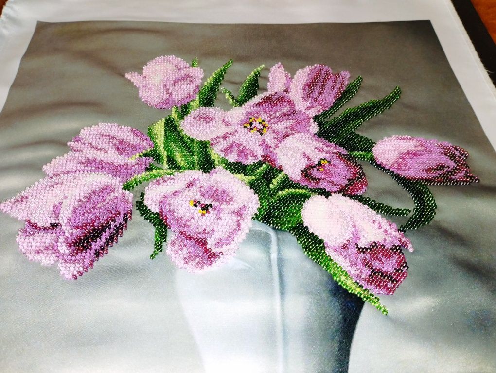 Картина бісером тюльпани 39*33 см