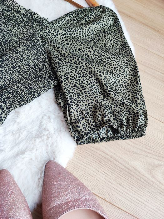 Panterkowa rozkloszowana sukienka plus size 4XL wieczorowa