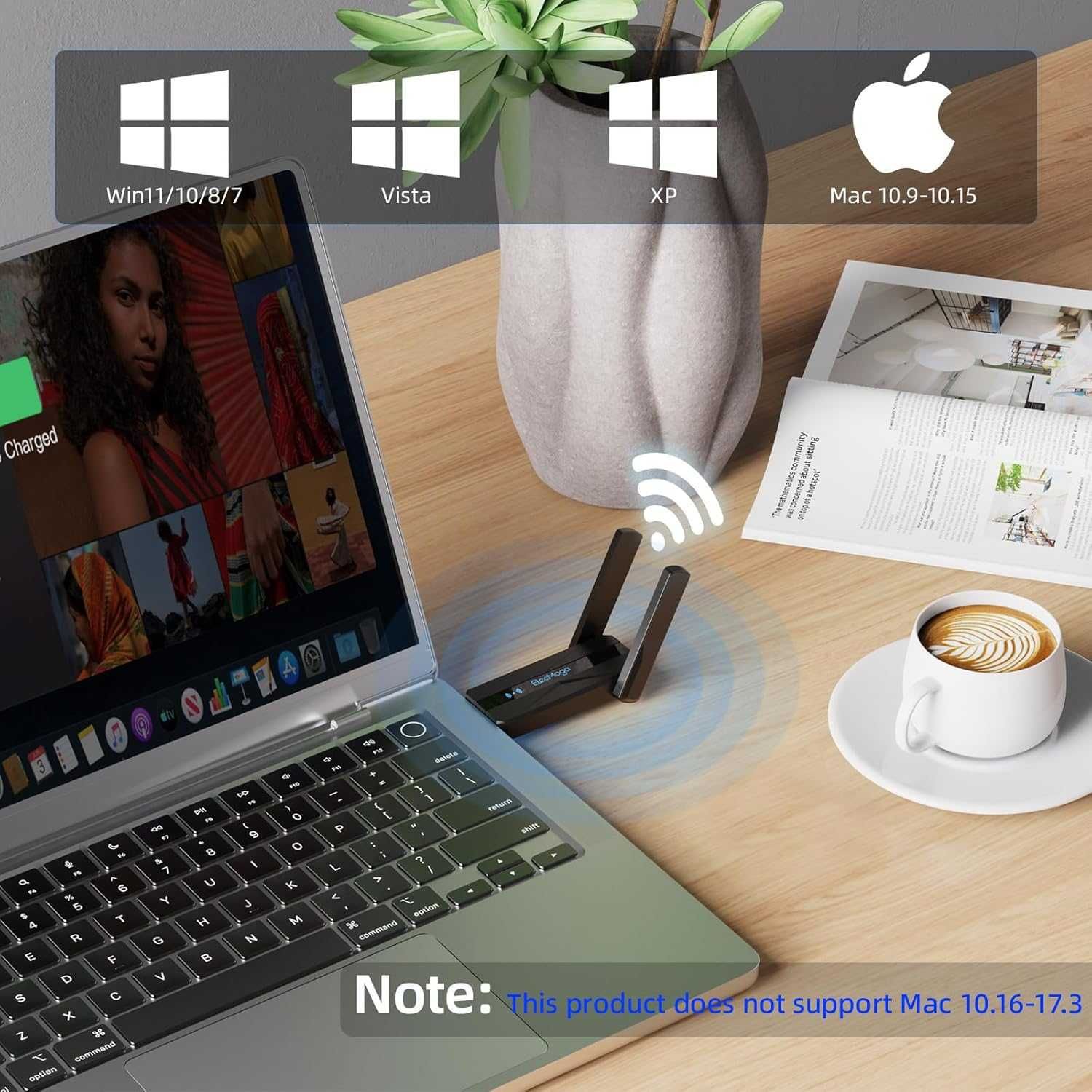 Pamięć USB WLAN do PC, adapter USB 3.0 WiFi 1300 Mbps OUTLET