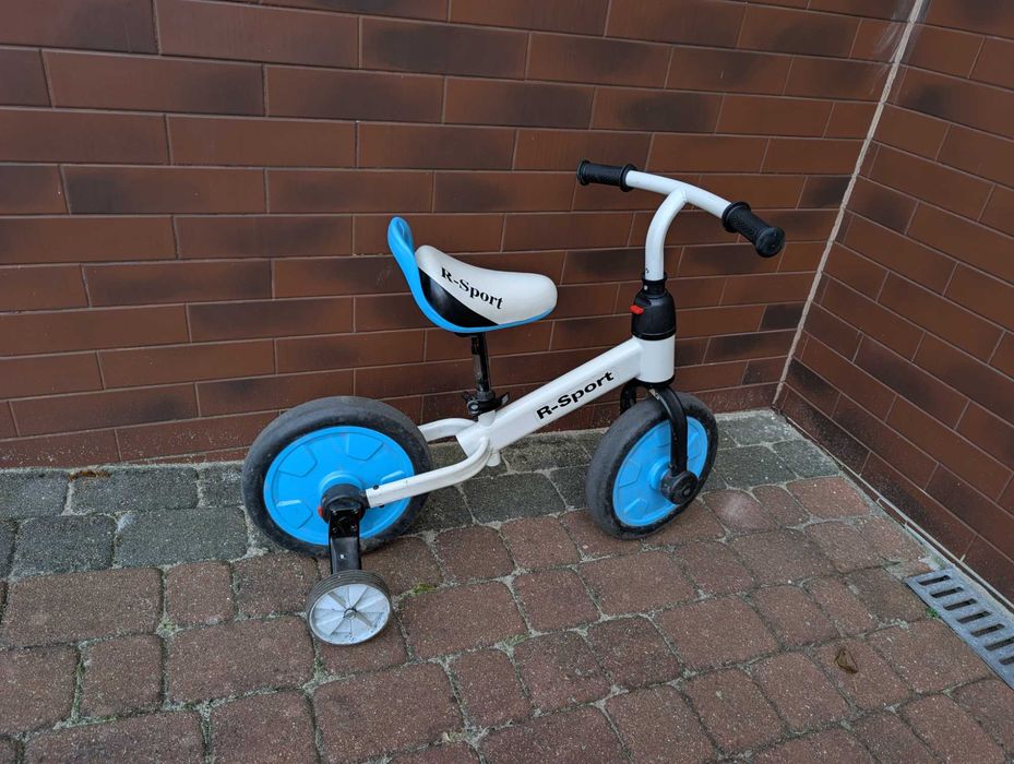 Rowerek biegowy P1 z bocznymi kółkami 3w1 R-Sport