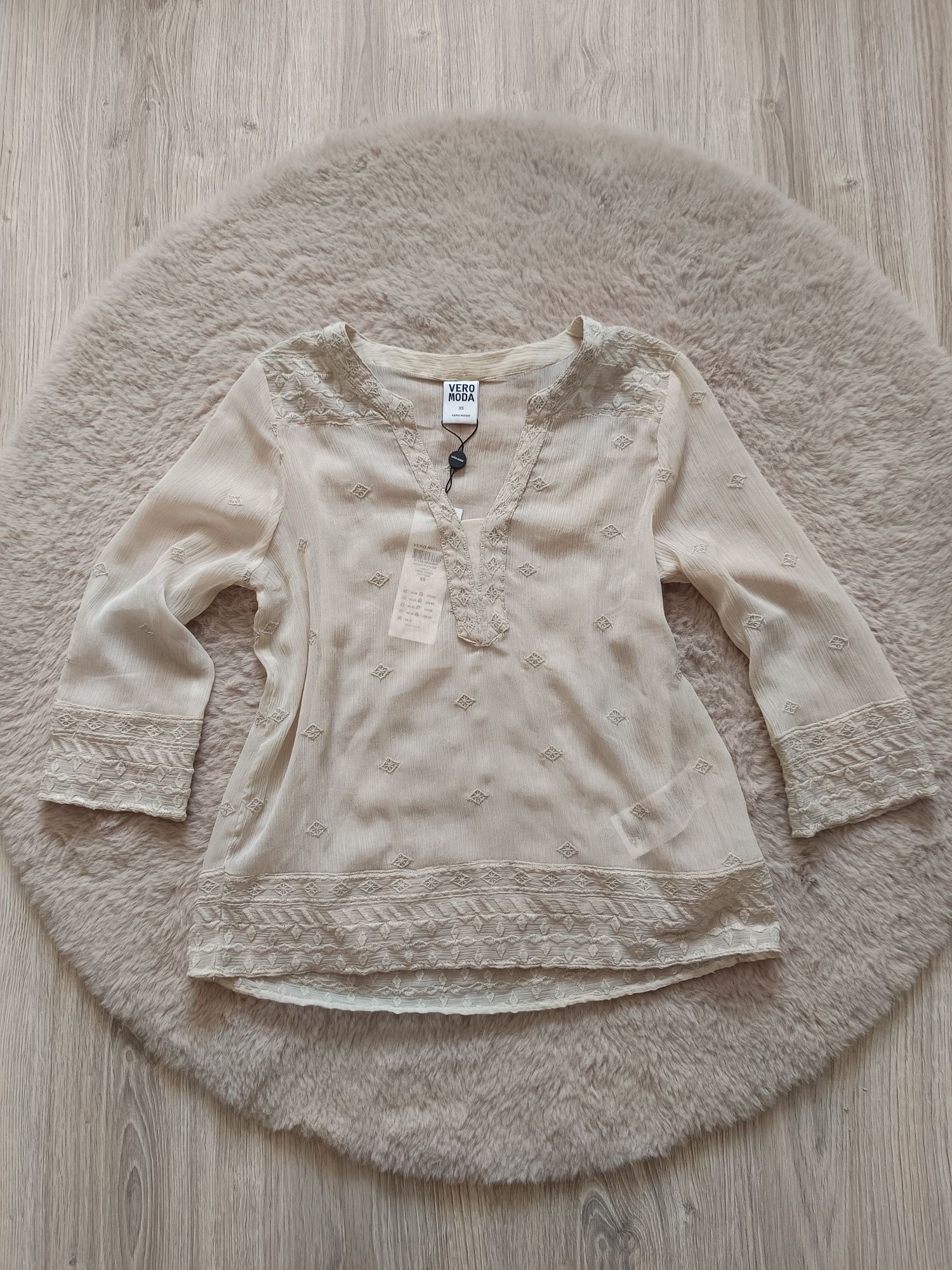 Boho bluzeczka narzutka plażowa ponczo Vero Moda XS małe S