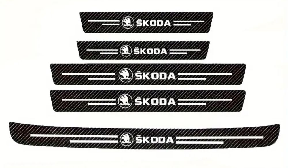 Захисна плівка на пороги і бампер  5шт ,стрічка самоклеюча, карбонова