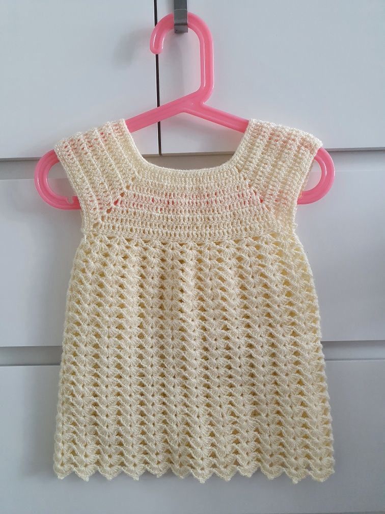 Sukienka żółta, handmade, roz. 74-80