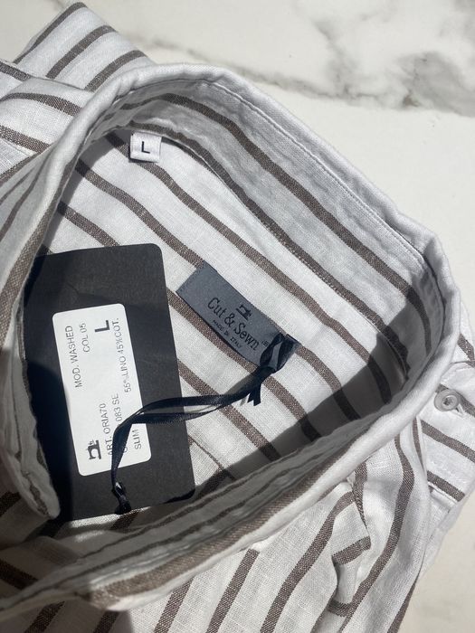 Lniana (len) koszula włoska nowa męska L