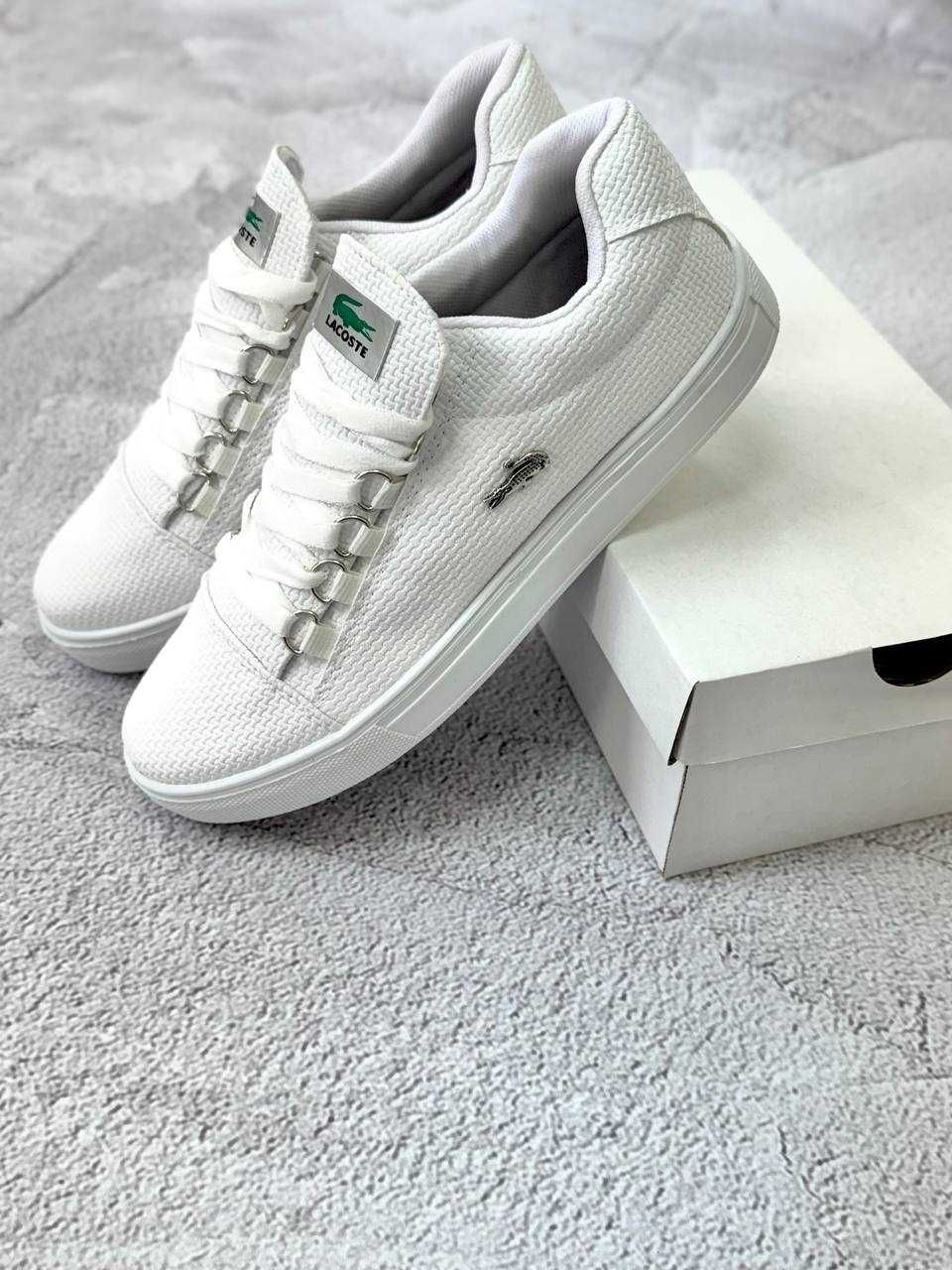 Чоловічі кросівки Lacoste білі кеди Лакоста