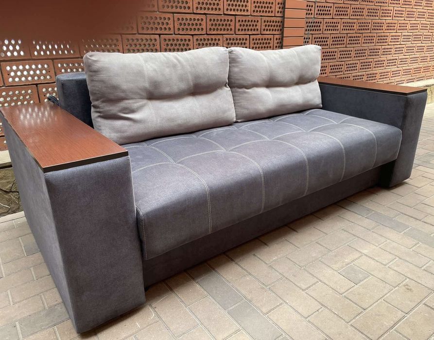 Сучасний диван з підлокітниками-тумбами з ВЕЛИЧЕЗНИМ сп.містцем 162см