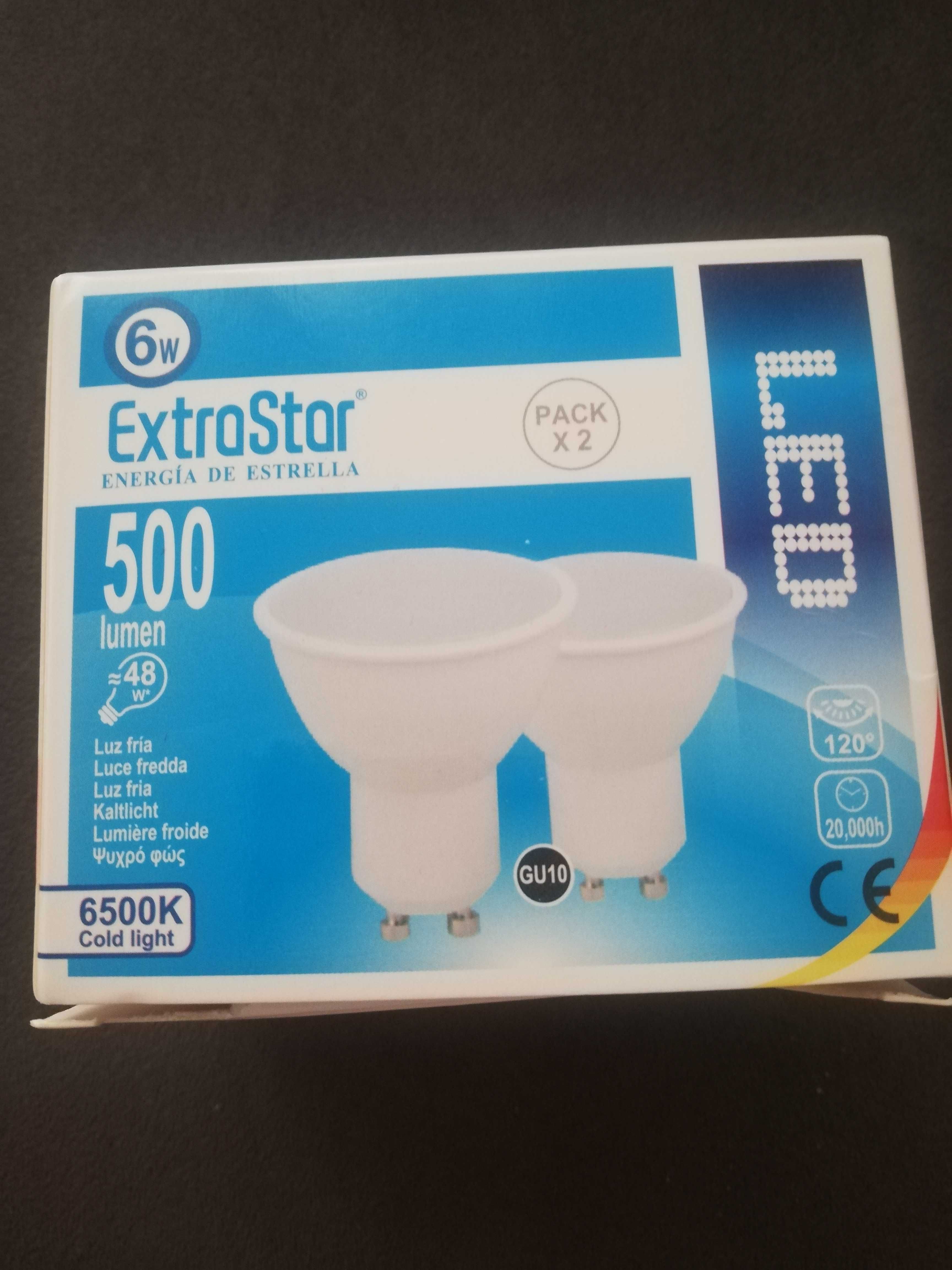 2 sztuk żarówek LED GU10 6 W ExtraStar 6500K.