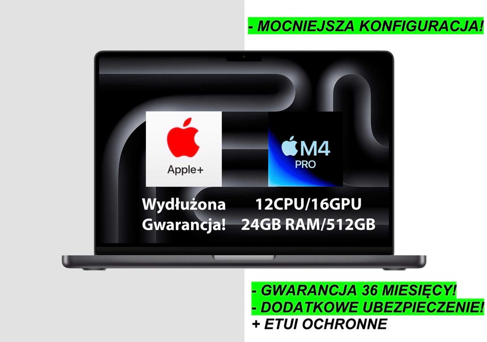 NOWY Apple MacBook Pro 14 M4 Pro 24GB RAM 512GB Black GW-3LATA FV23%