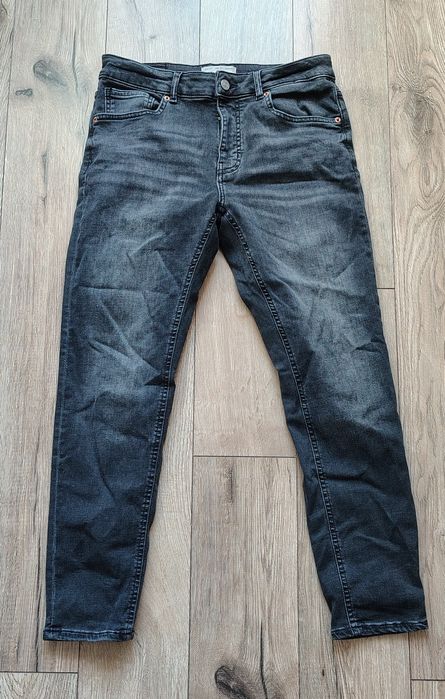 Spodnie jeansy dżinsy męskie czarne Pull & Bear 40